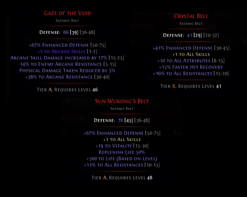 Early game belts