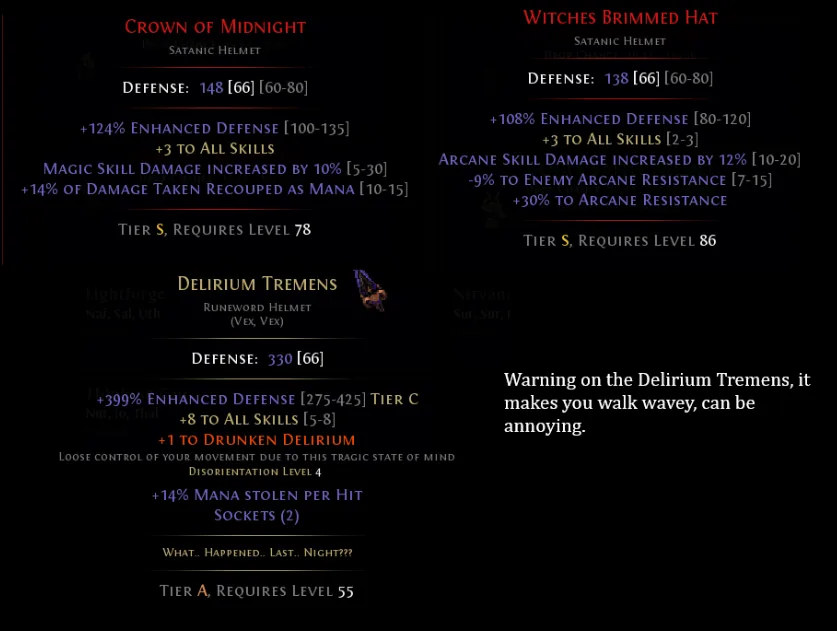 Early game helmets