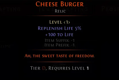 Cheeseburger relic